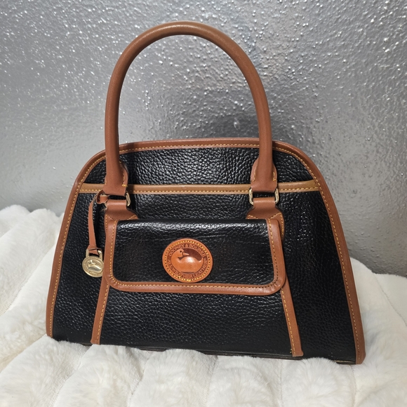 Dooney & Bourke Handbags - Dooney & Bourke Black and Brown Leather Satchel